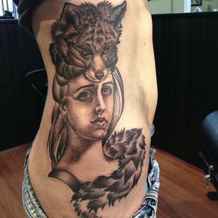 Tattoos - Woman wolf headpiece - 116266